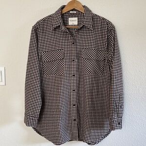 Abercrombie & Fitch Flannel Shirt Women Medium Oversized Plaid Soft A&F Country